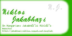 miklos jakabhazi business card